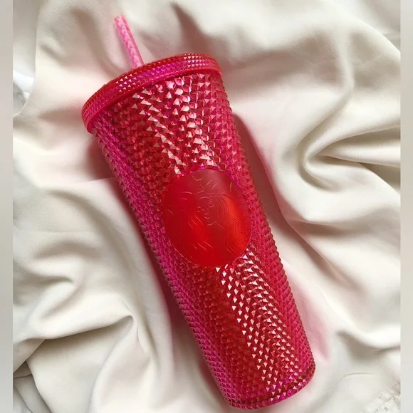 2019 Starbucks Venti Neon Hot Pink Studded Tumbler